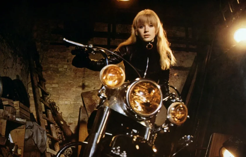 The girl on a motorcycle