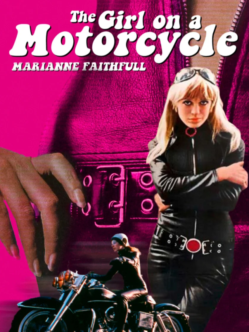 The girl on a motorcycle
