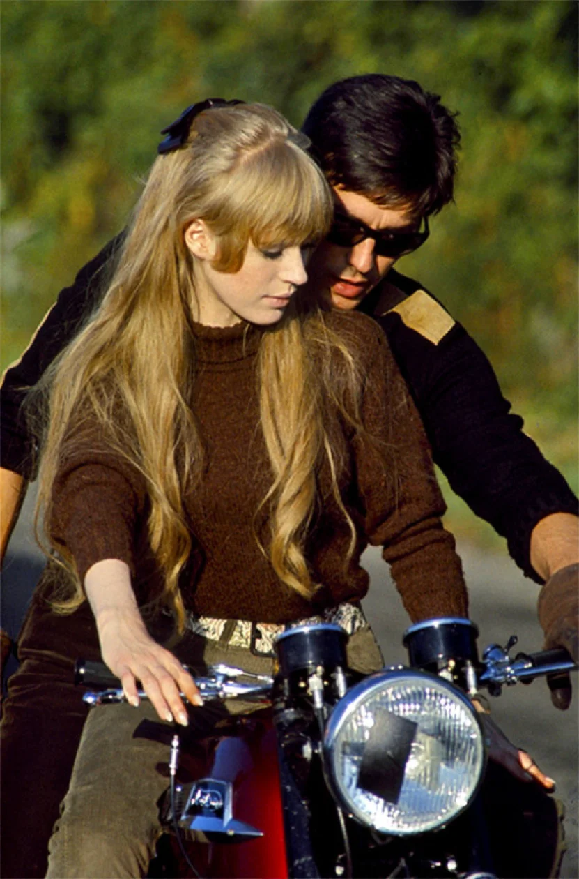 The girl on a motorcycle