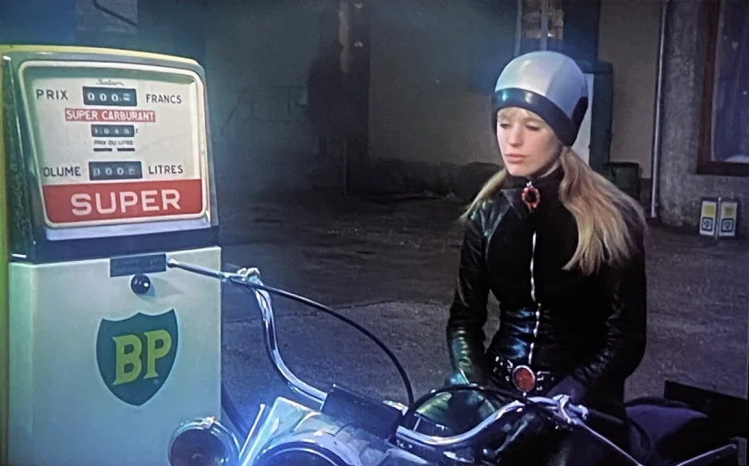 The girl on a motorcycle